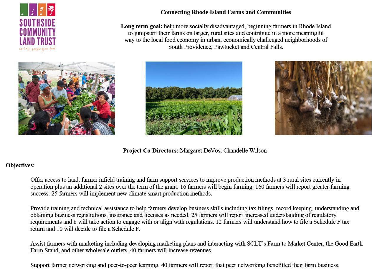 Connecting Rhode Island Farms and Communities poster