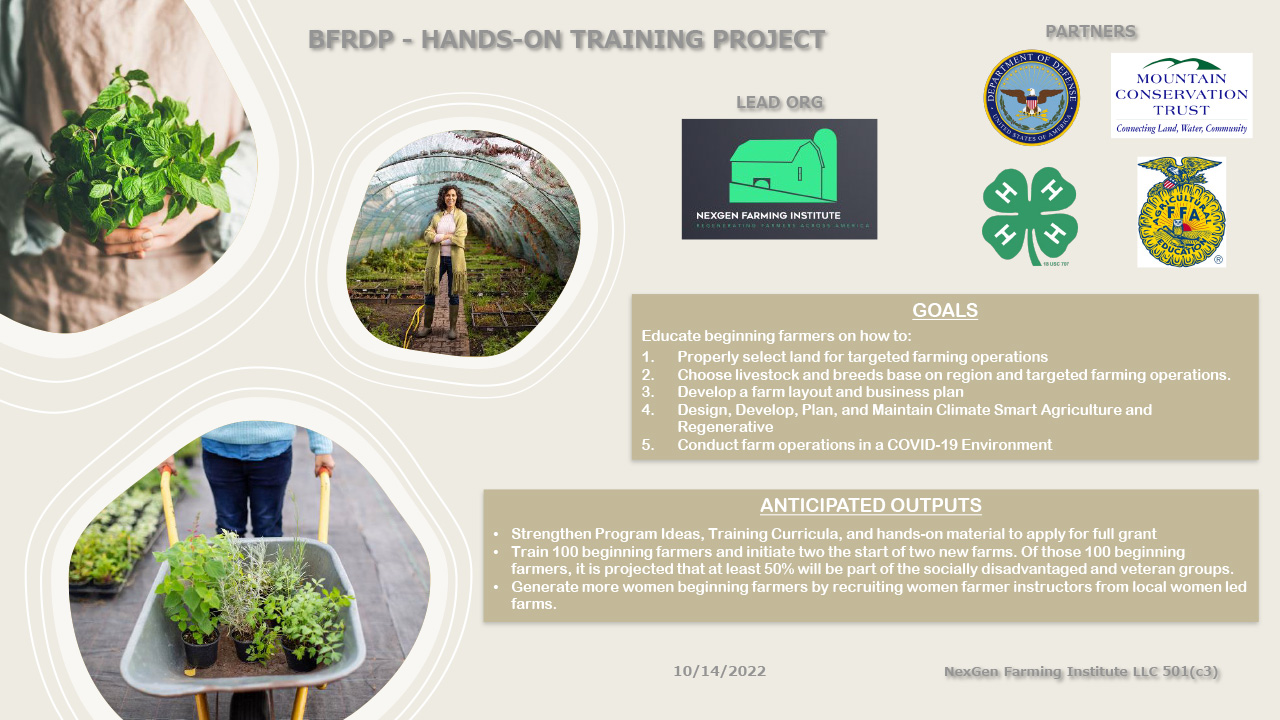 Hands-On Facility Development Project - Preparing and Developing a Haven for Training Beginning Farmers poster